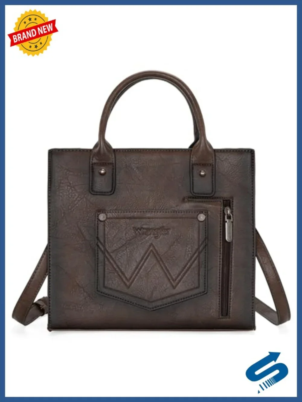 Vegan Leather Western Tote Bag with Wallet Set for Women